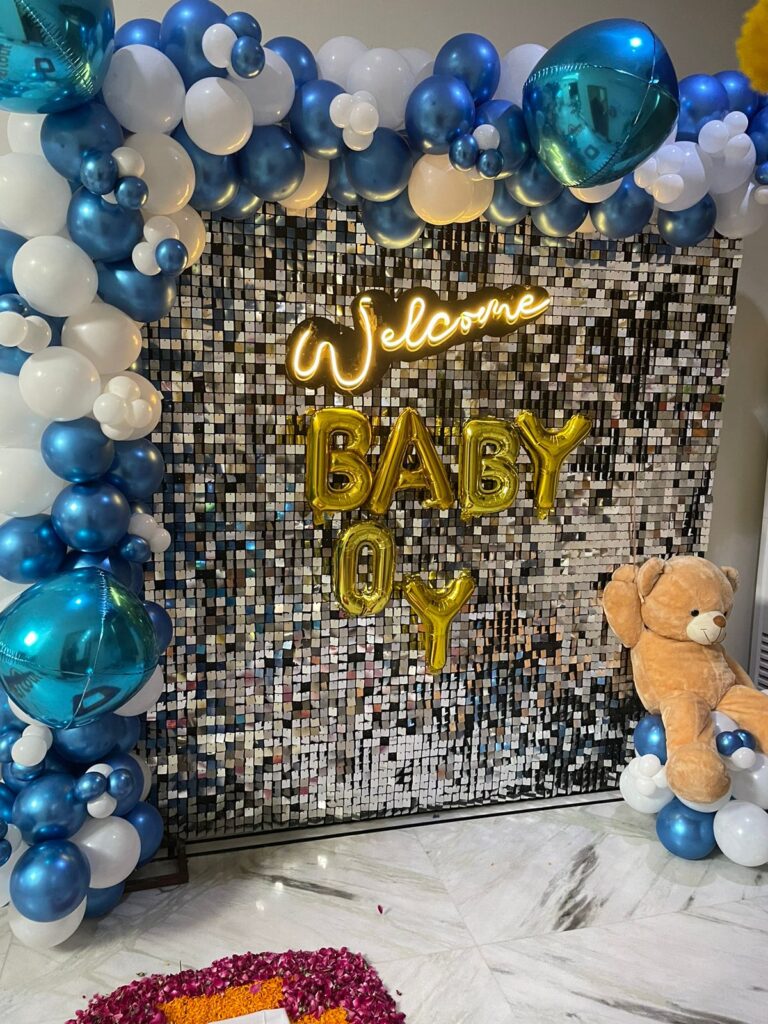 welcome baby balloon decor